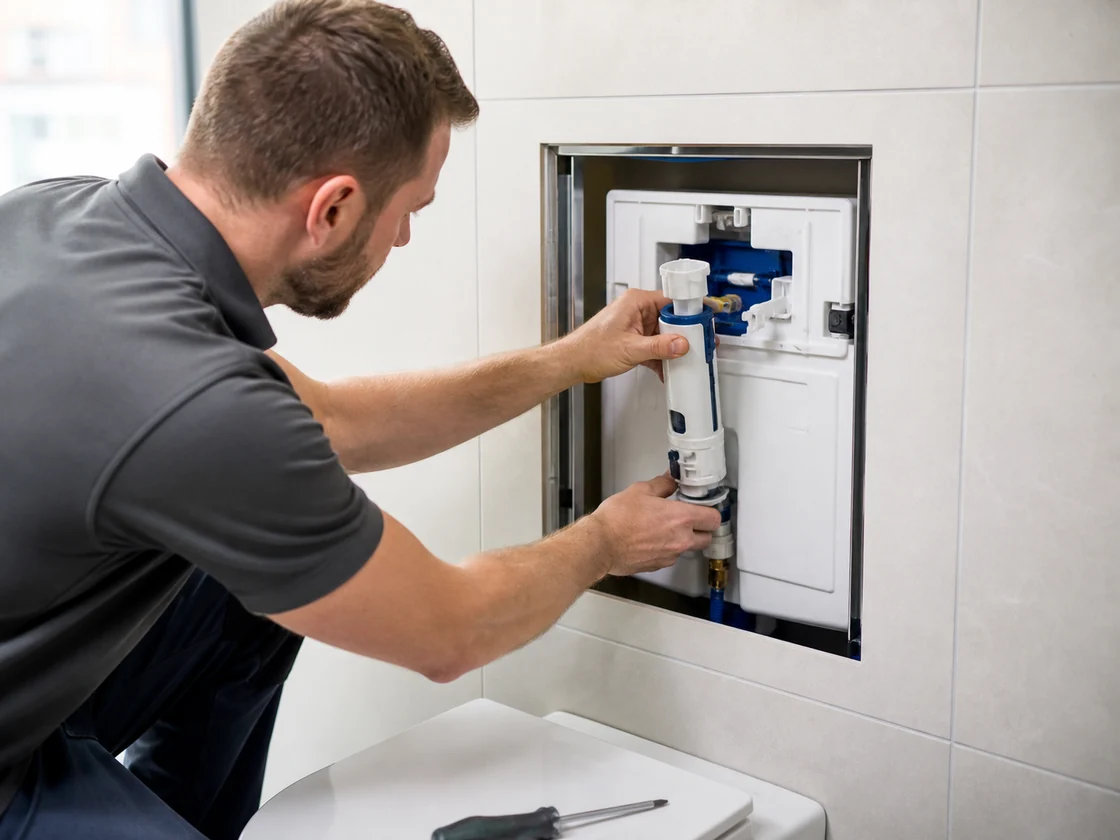 Fachkraft für Sanitärservice im Einsatz