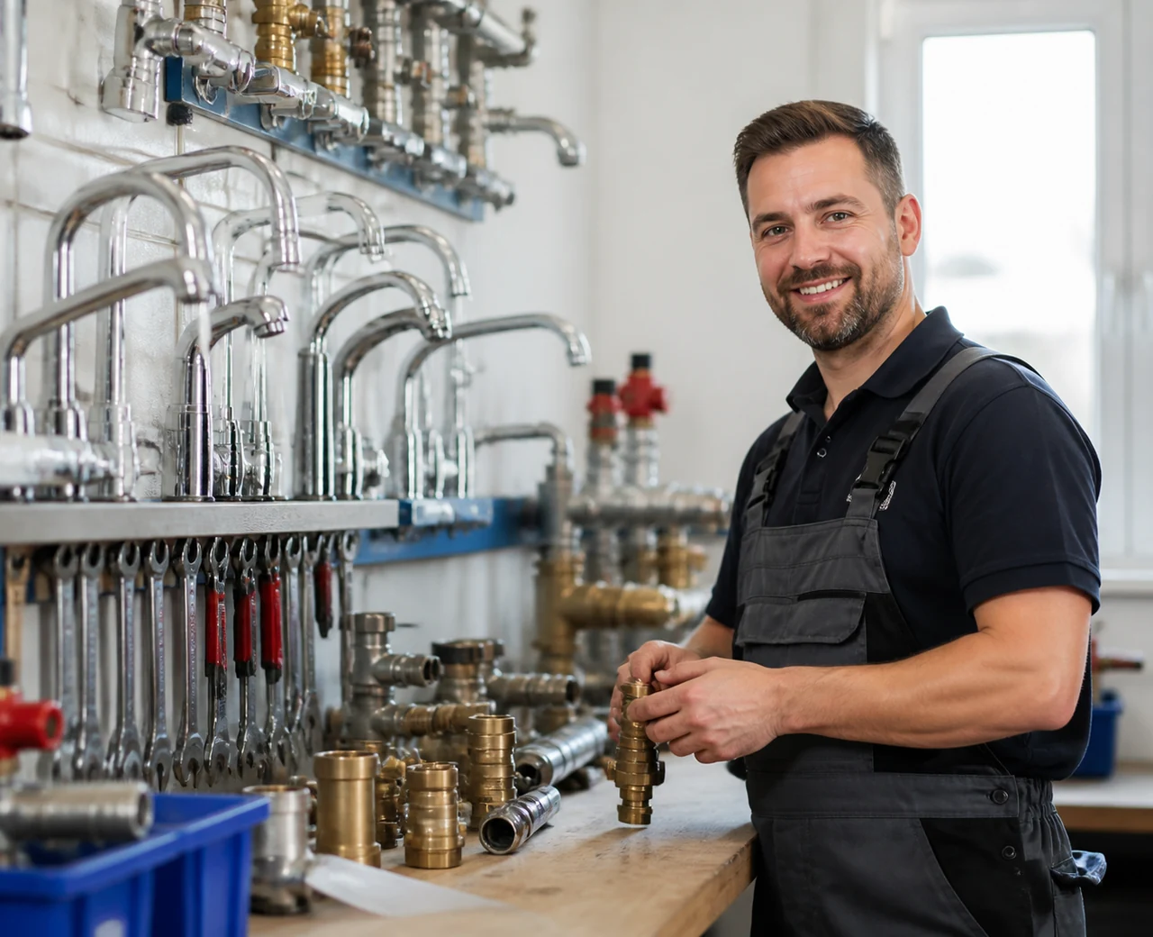 Sanitärservices-Fachkraft im Einsatz